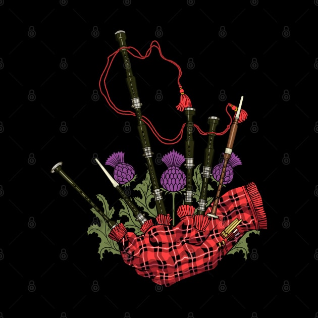 Scottish aesthetics - thistle and bagpipes by Modern Medieval Design