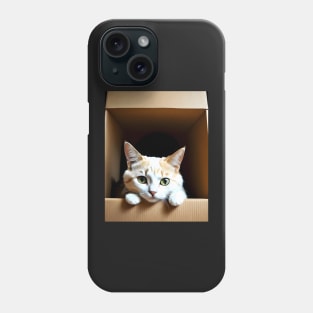 Cat inside a box - Modern digital art Phone Case