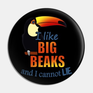I like big beaks and I cannot lie - toco toucan Pin