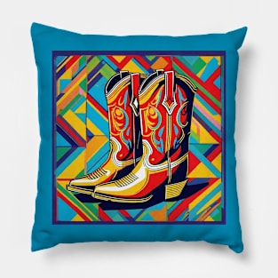 Colorful Cowboy Boots Pillow