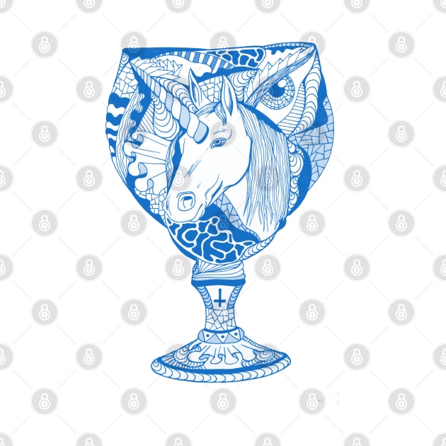 Blue Unicorn Goblet by kenallouis