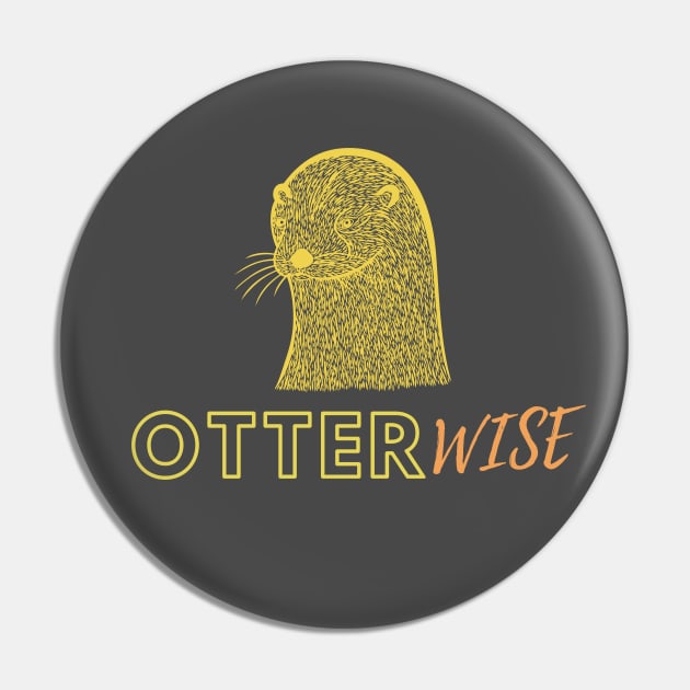 OtterWISE - yellow & orange Pin by Green Paladin