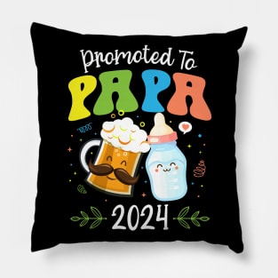 Promoted to Papa 2024 New Dad Gift for Men Father's Day Pillow