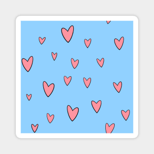 Kawaii Pastel Hearts- Blue Magnet