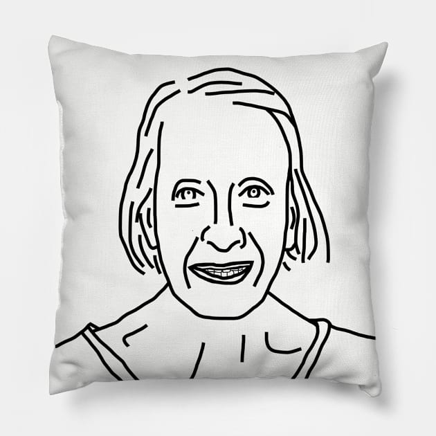 Minimal Portrait of My 85 Year Old Mother Pillow by ellenhenryart