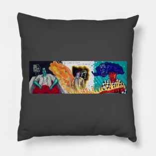 BTS Rapline triptych '23 surrealist painting Pillow