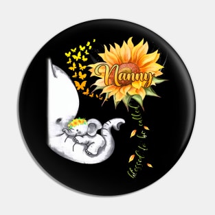 Blessed To Be Called Nanny Sunflower Elephant Mothers Day Pin