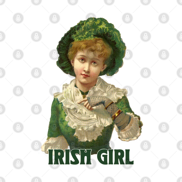 Irish Girl / Vintage Style Illustration Design by DankFutura