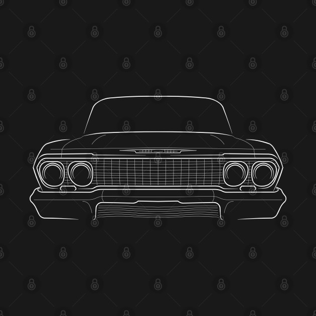 front/back - 1963 Chevy Impala - stencil, white by mal_photography