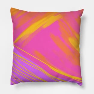 Abstract Warm Brush Strokes Pillow