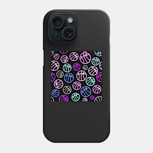 Basketball Ball Pattern Pink Mint Purple on Black Phone Case