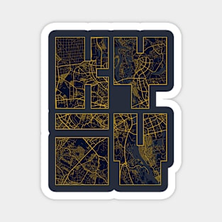 Kyiv, Ukraine City Map Typography - Gold Art Deco Magnet