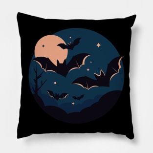 Moonlit Bats Pillow