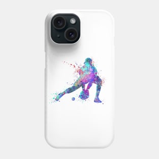 Boy Baseball Catcher Watercolor Silhouette Phone Case