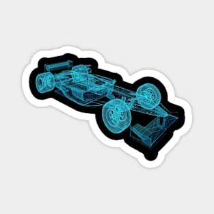 Formula1 Race Car Blue Prints Magnet