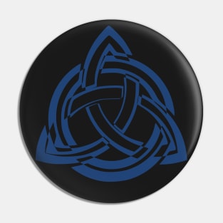 Blue Celtic Triquetra Black And White Pin