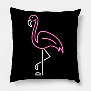 Neon pink flamingo Pillow