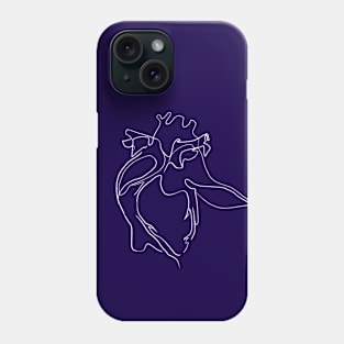 Connected Hearts one line art Phone Case