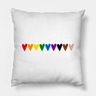 Rainbow hearts, black lives matter Pillow