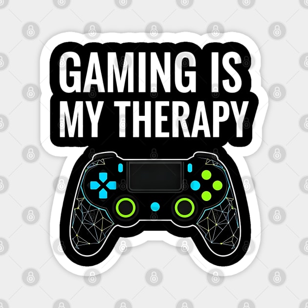 Gaming Is My Therapy - Neon Geometric Controller Design Magnet by UrbanLifeApparel