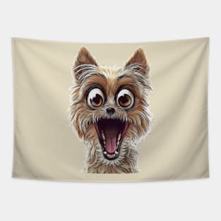 Funny Surprised Dog Tapestry