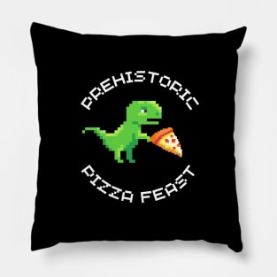 Dino Delight: Prehistoric Pizza Feast Pillow