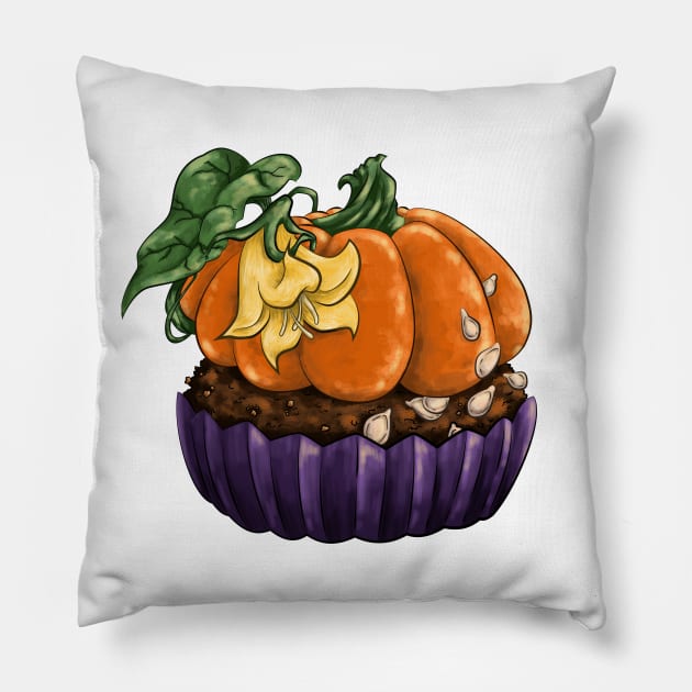 Pumpkin Cupcake Pillow by Thedustyphoenix