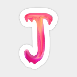 Letter J In Vibrant Watercolor Magnet