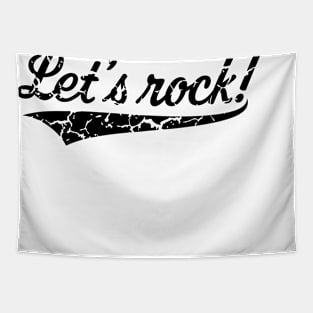 Let's Rock! (Rock 'n' Roll Music / Vintage / Black) Tapestry