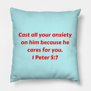 Bible Verse 1 Peter 5:7 Pillow