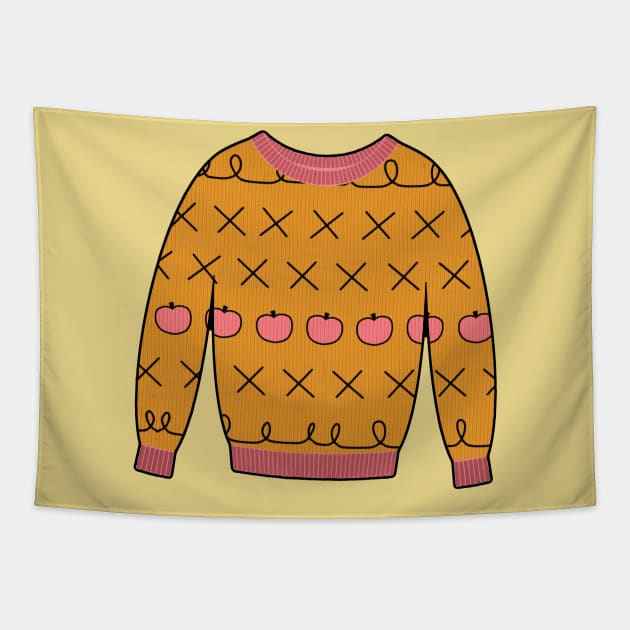 Horsin' Around Apples Sweater Tapestry by katmargoli