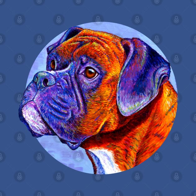 Colorful Brindle Boxer Dog by rebeccawangart