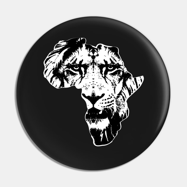 Retro Vintage Lion Face. Cool Zoo Animals Lovers Zoo Keeper Gift Black Live Matter African Pride Pin by teemaniac