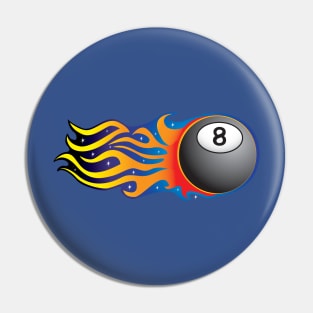 Flaming Eight Ball Pin