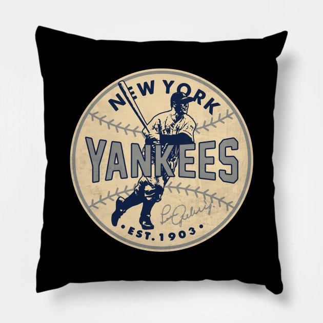 Lou Gehrig Yankees by Buck Tee Pillow by Buck Tee