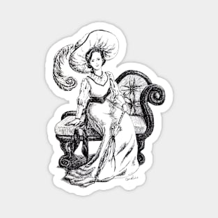 Victorian lady with plumed hat Magnet