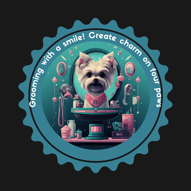 Grooming With a Smile Create Charm on Four Paws Grooming Design Cute Grooming Gift by Positive Designer