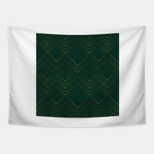 Christmas elegant pattern geometric green gold Tapestry