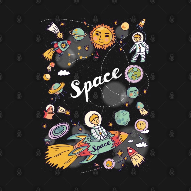 Space Elements Hand Drawn by Mako Design 