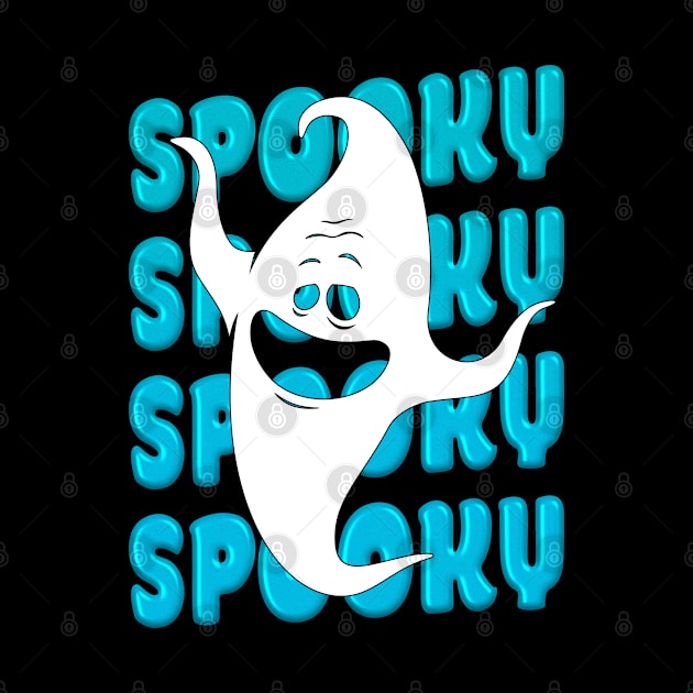 Spooky Halloween Ghost (Blue) by Whimsical Frank