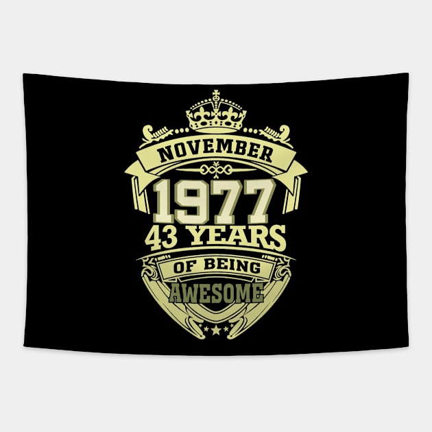 1977 NOVEMBER 43 years of being awesome Tapestry by OmegaMarkusqp