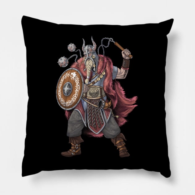 Nordic Viking Warrior Pillow by underheaven