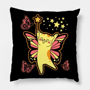 Kitten Fairy Butterfly Cat Pillow