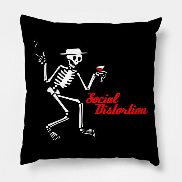 social distortion retro Pillow by Art by neschtoons