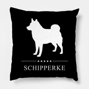 Schipperke Dog White Silhouette Pillow