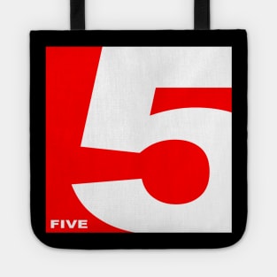 CUTE MODERN NUMBER 5 FIVE RED COLOR Tote