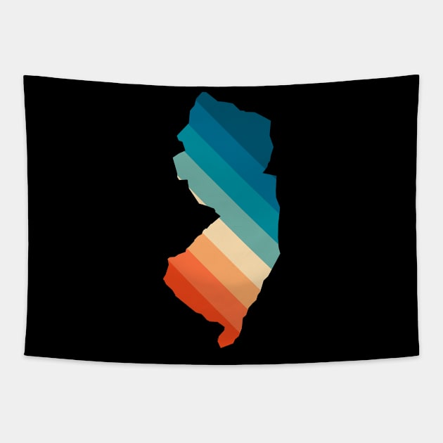 New Jersey State Retro Map Tapestry by n23tees