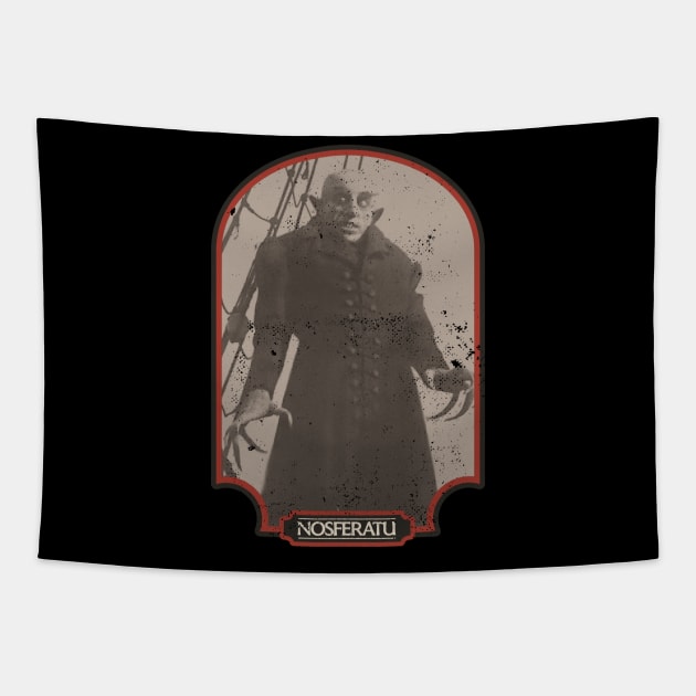 Nosferatu Vintage Vampire Horror (1922) Tapestry by darklordpug