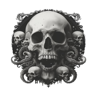 Octopus and Skull - Nautical Gothic T-Shirt