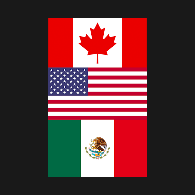 Mexico Canada USA flag by livania